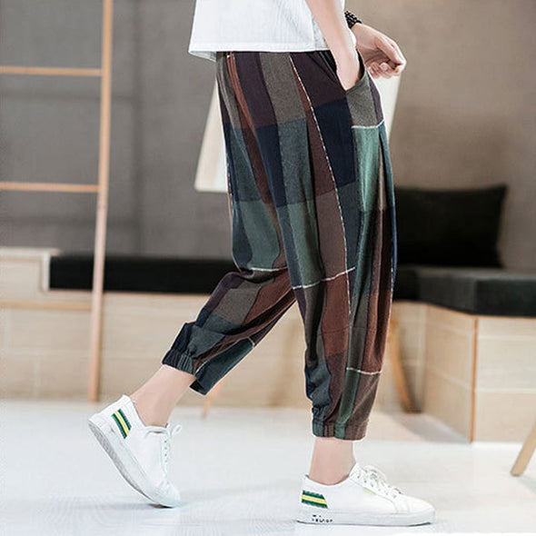 Ikai™ Plaid Print Casual Trousers