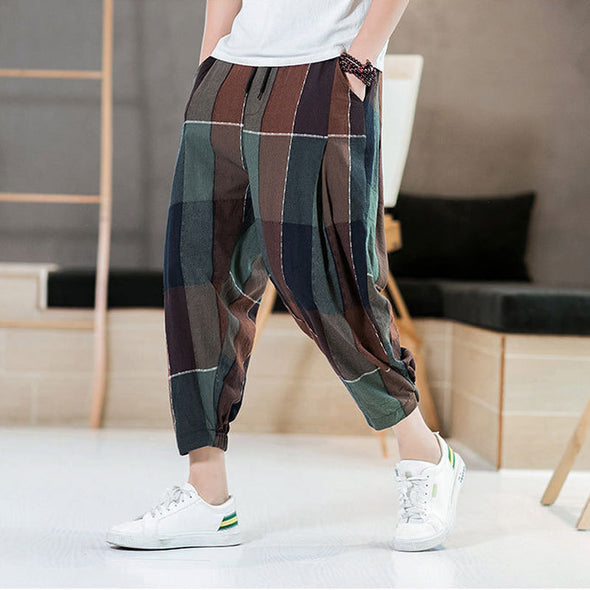 Ikai™ Plaid Print Casual Trousers