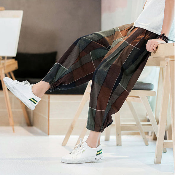 Ikai™ Plaid Print Casual Trousers