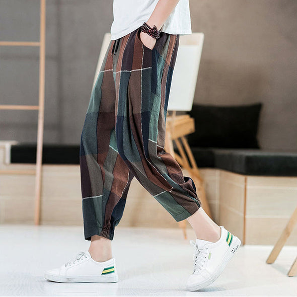 Ikai™ Plaid Print Casual Trousers