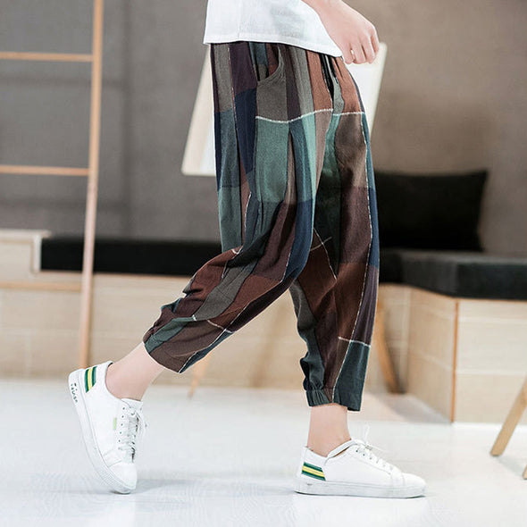 Ikai™ Plaid Print Casual Trousers