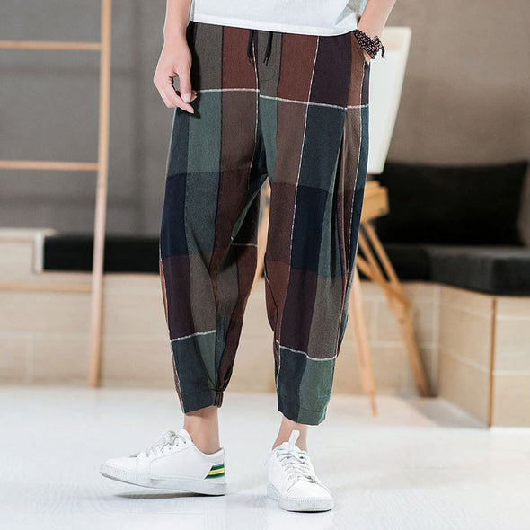 Ikai™ Plaid Print Casual Trousers