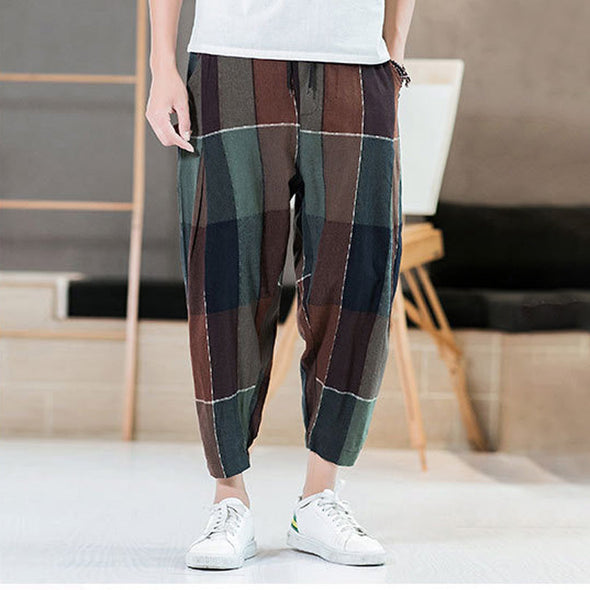 Ikai™ Plaid Print Casual Trousers