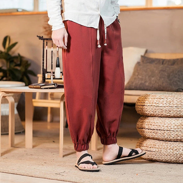 Ikai™ Traditional Print Linen Trousers