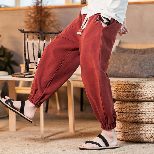 Ikai™ Traditional Print Linen Trousers