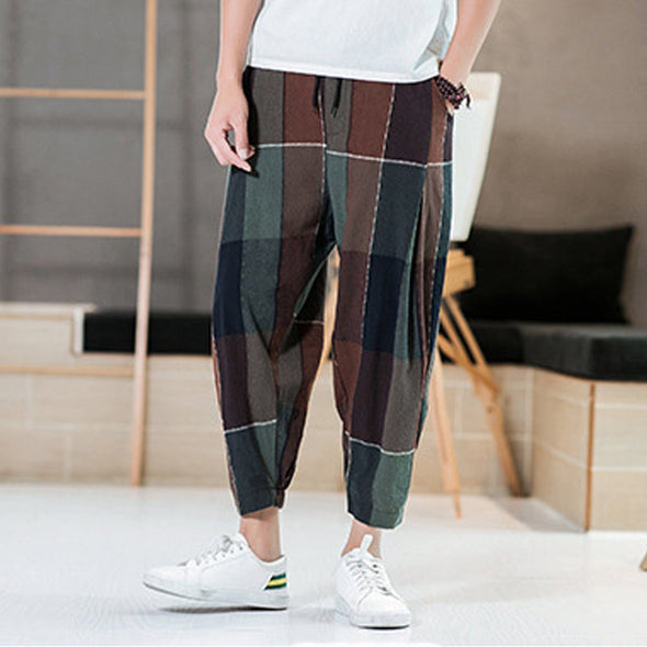 Ikai™ Plaid Print Casual Trousers