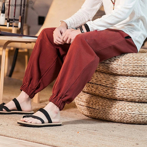 Ikai™ Traditional Print Linen Trousers