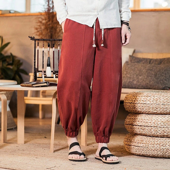 Ikai™ Traditional Print Linen Trousers