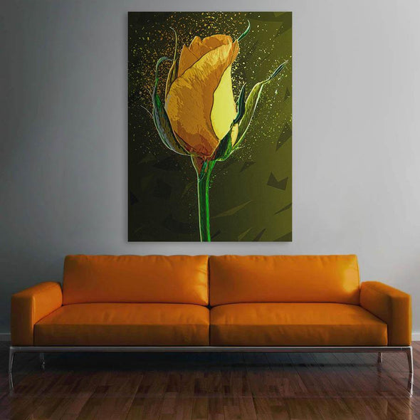 Colored Yellow Rose