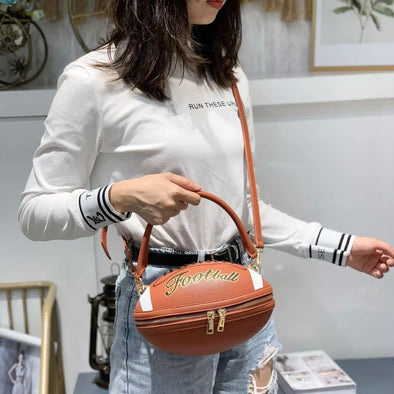 Football Shaped Leather Bag