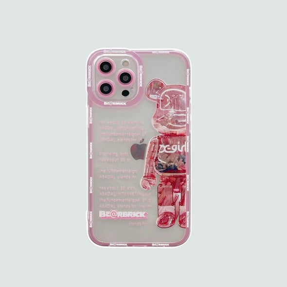 Limited Phone Case | Pink Transparent Teddy