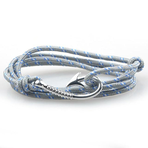 West Tide Light Grey Patterned Hook Bracelet (Silver)