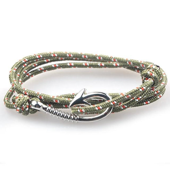 West Tide Light Grey Patterned Hook Bracelet (Silver)