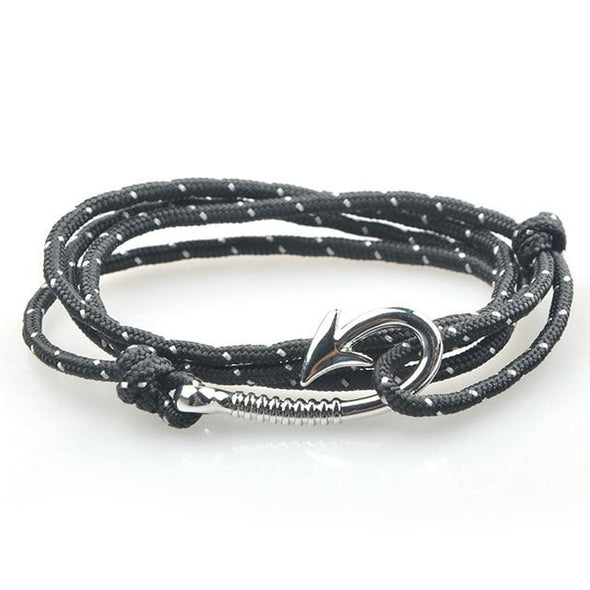 West Tide Light Grey Patterned Hook Bracelet (Silver)