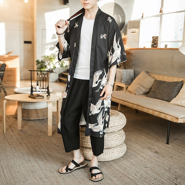 [SPECIAL OFFER] Ikai™ Birds Print Long Robe