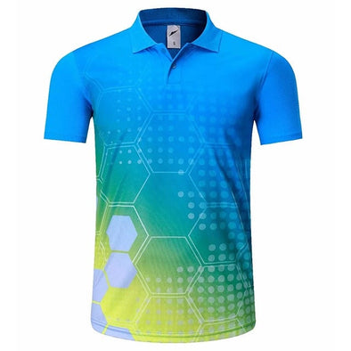 Golf High-Performance Hex Shirt (Blue)