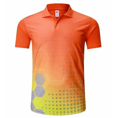 Golf High-Performance Hex Shirt (Orange)