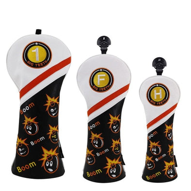 Golf BOOM Wood Clubhead Covers Three-Quarters Set (One Driver, One Fairway Wood, One Hybrid)