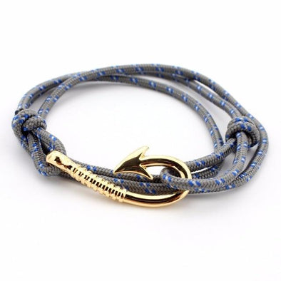 West Tide Light Grey Patterned Hook Bracelet (Gold)