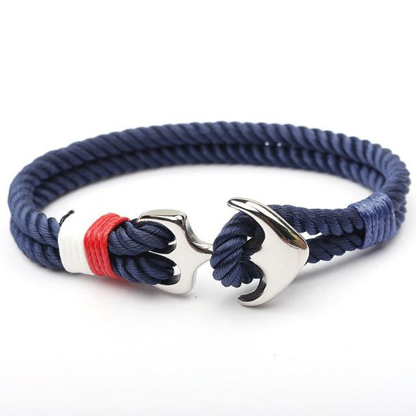 West Tide Solid Blue Anchor Bracelet