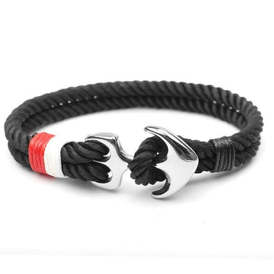 West Tide Black Anchor Bracelet