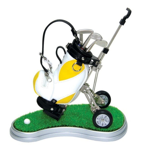 Golf Miniature Golf Bag Pen Holder (Yellow Bag)