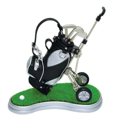 Golf Miniature Golf Bag Pen Holder (Black and Gray Bag)