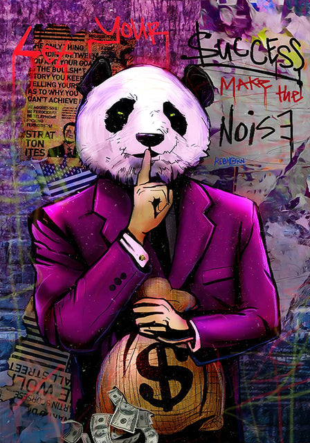 Panda Abstract Canvas