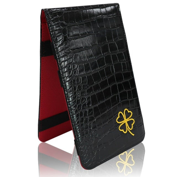 Golf Leather Lucky Clover Scorecard Holder (Black)