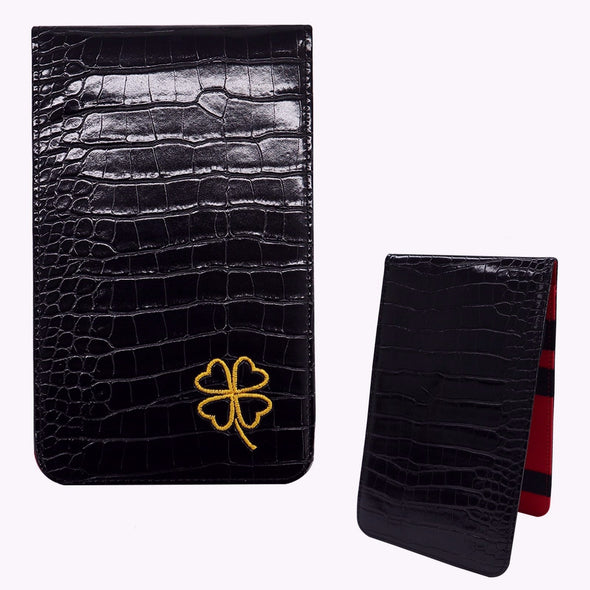 Golf Leather Lucky Clover Scorecard Holder (Black)