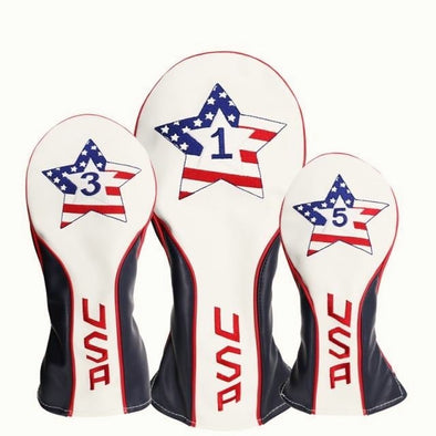 Golf America First Woods Clubhead Covers Full Set (One Driver, One Fairway Wood, One Hybrid)