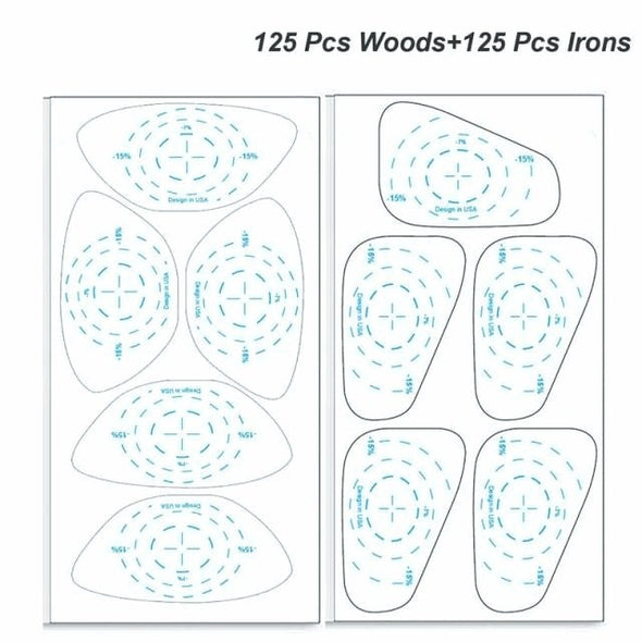 Golf Hit Tape Combo (125 Pieces of Wood Hit Tape and 125 Pieces of Iron Hit Tape)