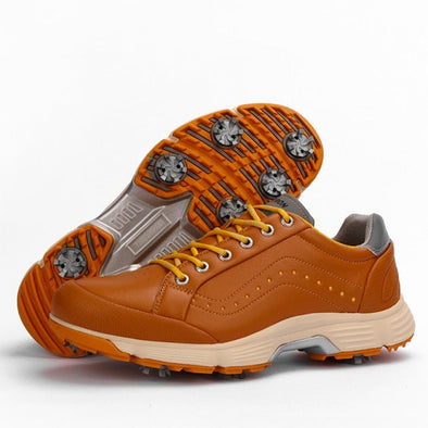 Golf Spiked Orange Pro Shoes