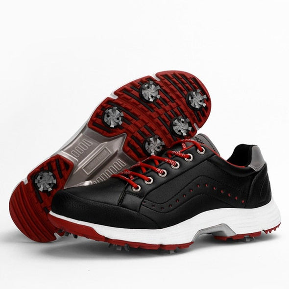 Golf Spiked Black and Red Pro Shoes