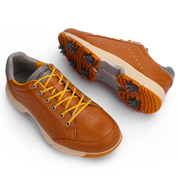 Golf Spiked Orange Pro Shoes