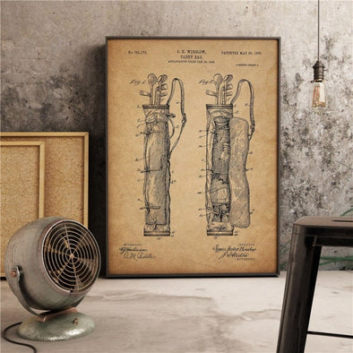 Golf Vintage Golf Bag Wall Art