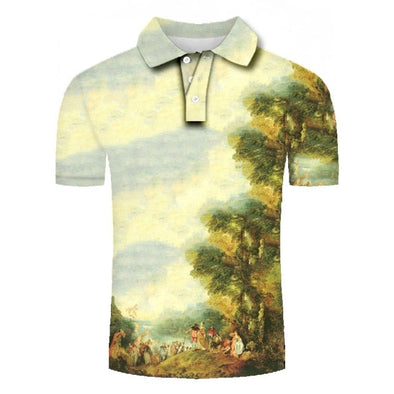 Golf Cooltech Mosaic Loud Golf Shirt (Forest-Side Gathering)