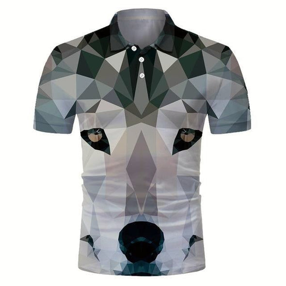 Golf Cooltech Digital Art Loud Shirt (Polygon Wolf)