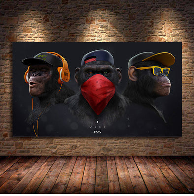 Monkeys Grafitti Canvas