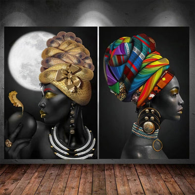 African Woman Diamond Art