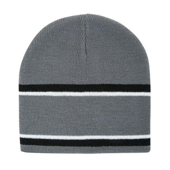 Olympus Black & Red Striped Comfort Beanie